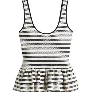 H&M TEXTURED-KNIT PEPLUM TANK TOP 
(Never worn)